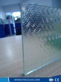 Tempered Clear Fylfot Pattern/Figure Glass for Bathroom