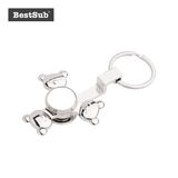 2D Blank Sublimation Fidget Spinner Keyring Toy Relieves Stress Hand Spinner (Panda, Silver)