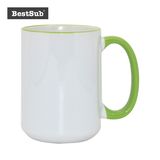 Bestsub Sublimation 15oz Rim and Handle Color Photo Mug (B21B-09)