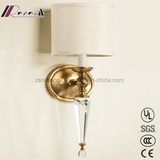 Modern Unique Brass and Crystal Wall Light for Bedroom