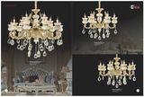 Jade Anti-Brass Zinc Alloy Crystal Chandelier Light