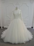Long Sleeve Wedding Dress Ball Gown Ivory Wedding Dress 2017