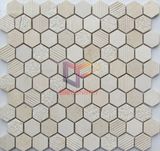 Matt Face Beige Hexagon Marble Made Mosaic (CFS1007)