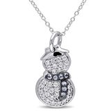 Crystal Fine Jewelry 925 Sterling Silver Snowmen Pendnats