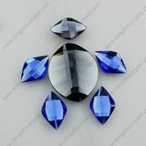 Leaf Shape 20mm Flat Back Glass Rhinestones with Silver Foiled