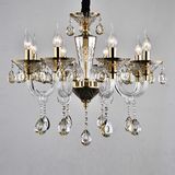 Golden Glass Art Crystal Pendant Light