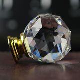 Triangle Cut Faces Transparent Clear White 40mm Crystal Furniture Handles