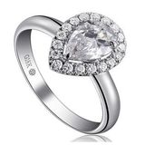 Wonderful Pear Shape Briliant Synthetic Diamond Fashion Wedding Ring Jewelry