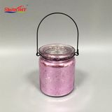 Pink Decored Crystal Hanging Outdoor Garden Holder for Candle
