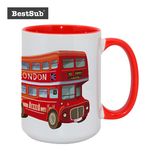 Bestsub 15oz Inner and Rim Color Sublimation Ceramic Photo Mug (B21T-02)