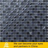 Black & White Crystal Glass Mosaic with Stone