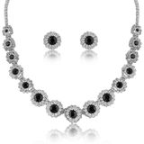 Wholesale Elegant Silver Color Crystal Bridal Wedding Jewelry Sets