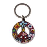 Crystal 3D Design Pearl Silver Plating Metal Keychain