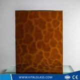 3-6mm Amber Ripple Patterned Glass with CE&ISO9001