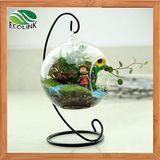 Glass Vase with Metal Stand
