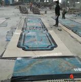 Interior Lobby Blue Onyx Marble Floor Water Jet Tile Medallion
