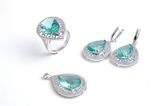 Classic Sterling Silver Jewelry Set with Pearl Cut CZ