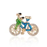 Enamel Bike Rose Gold Plating OEM Unique Alloy Brooch