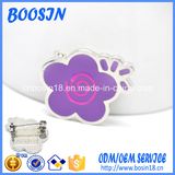 2017 Latest Design Purple Enamel Flower Shape Brooch Wholesale