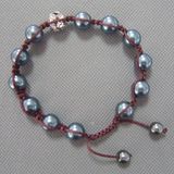 Teal Shell Beads Bracelet With Sparkle Crystal (BP137)