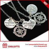 Wholesale Fashion Alloy Necklace with Round, Heart and Star Pendent
