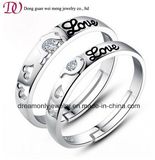 Lovers Valentine Christmas Gift Wedding Silver Eternity Rings Promise Love Forever Crystal Couple Rings