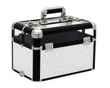 Crystal White Professional Makeup Nail Artist Cosmetic Train Case Organizer Storage