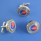 Silver Rhinestone Cufflinks, Custom Crystal Cufflinks