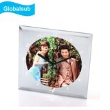 Sublimation Printing Glass Photo Frame with Clock for Wedding Give Away Gifts
