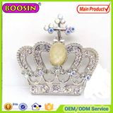 2016 European Czech Crystal Cross Crown Silver Brooch