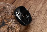 Black Color Stainless Steel Cool Male Design Jewelry Cross Ring