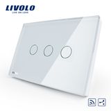 Livolo Us Au Remote White Crystal Glass Panel 2 Way Remote Home Wall Light Switch (VL-C303SR-81/82)