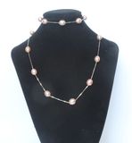925 Silver Solid Silver Freshwater Pearl Neklace Bracelet Set