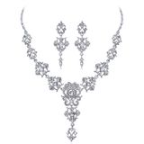 2018 Shiny Crystal Rhinestone Bridal Jewelry Necklace Set Latest