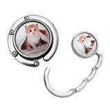 Factory Price Customized Crystal Heart Stone Folding Purse Hook /Souvenir Gift (pH05-C)