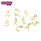 Metal Pendant Design Jewelry Crystal Initial Letter Alphabet for Bracelet