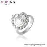 15153 Xuping Fashion Three-Row Diamond Simple Temperament Ring with Rhodium Plated