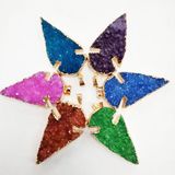 Mixed Color Natural Crystal Stone Arrow Charms Pendants