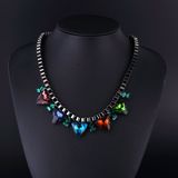 Colorful Crystal Classical Style Gun Plating Necklace