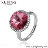 14526 Luxury Rhodium Plated Round Charm Crystal Wedding Ring