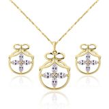 Special Shape Fine Dubai Gold Plated Endearing Jewelry Pendant Earring Sets