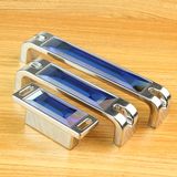 B Style 96mm Pitch Blue Crystal Mirror Wardrobe Knob Handle