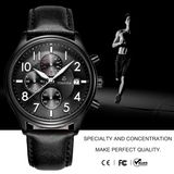 Timesea Mens Sports Watch Leather Quartz Hand Watches 72252