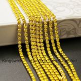 Gold Palting Brass Cup Chain with Rhinestone Wholesale