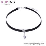 44243 Fashion Luxury CZ Crystal Heart-Shaped Rhodium Colojewelry Pendant Necklace