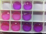 Transparent Pink and Purple Flat Back Unfoiled Back Stones Beads