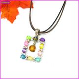 Bohemia Rhinestone Black Leather Pendant Necklace Wholesale (14327)