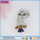 Alibaba Hot Sale Crystal Birds Charm, Rhinestone Parrot Charm #17083
