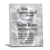 Plaque Award of Silver Metal Panel with Lacquer