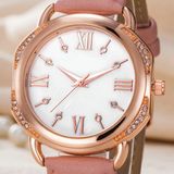 Custom Ladies Leather Quartz Wist Watches, Woman Alloy Watch (WY-17045)